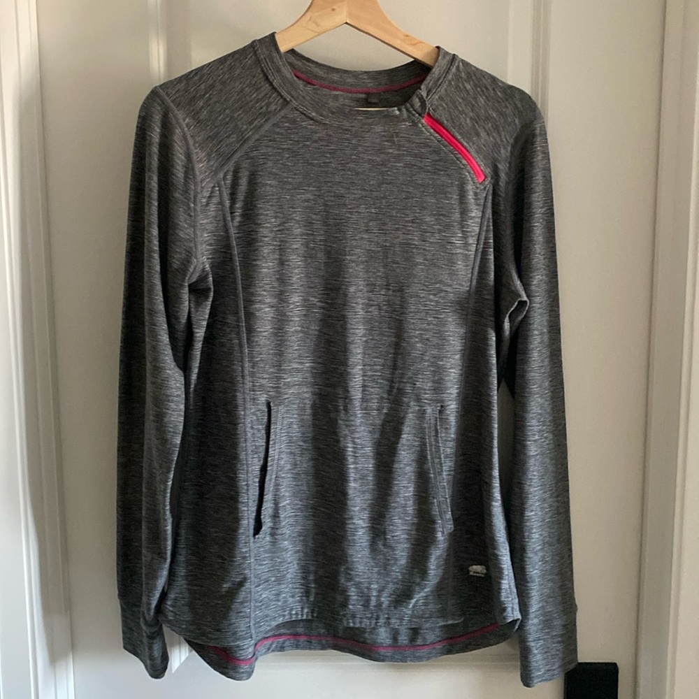 Roots side zip casual long sleeve top